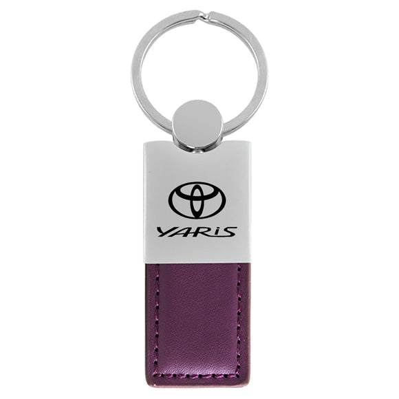 Toyota Yaris Keychain & Keyring - Duo Premium Purple Leather