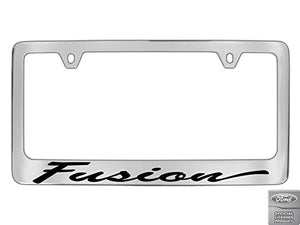 Ford Fusion Script Chrome Plated Metal License Plate Frame Holder