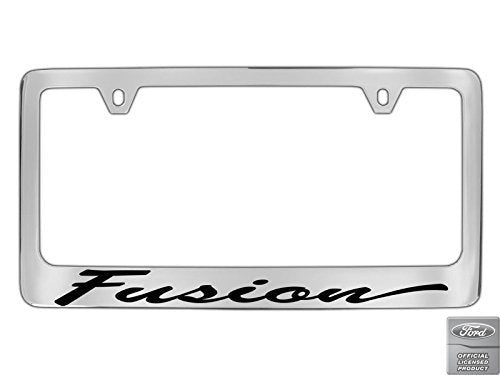 Ford Fusion Script Chrome Plated Metal License Plate Frame Holder