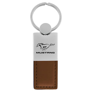 Ford Mustang Keychain & Keyring - Duo Premium Brown Leather