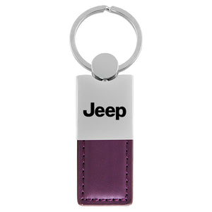 Jeep Keychain & Keyring - Duo Premium Purple Leather