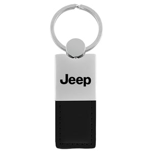 Jeep Keychain & Keyring - Duo Premium Black Leather