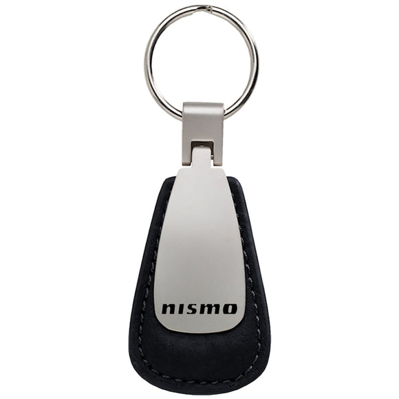 Nissan Nismo Keychain & Keyring - Black Leather Teardrop
