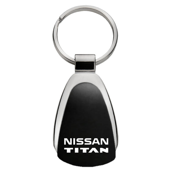 Nissan Titan Black Teardrop Key Fob Authentic Logo Key Chain Key Ring Keychain Lanyard