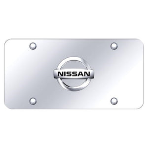 Nissan Logo License Plate - Chrome Logo on Chrome Plate