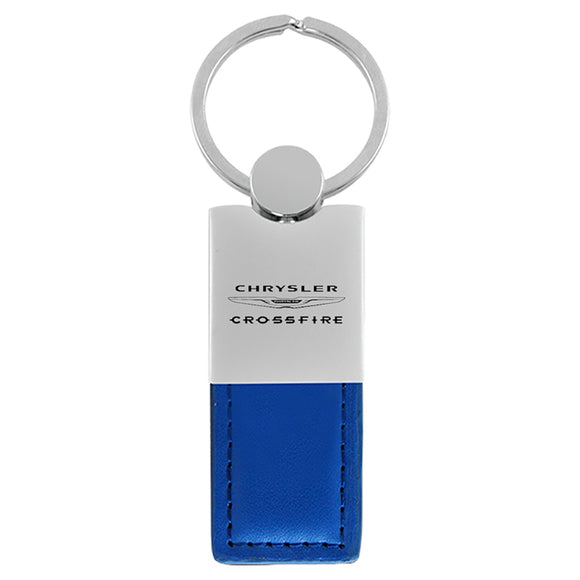 Chrysler Crossfire Keychain & Keyring - Duo Premium Blue Leather