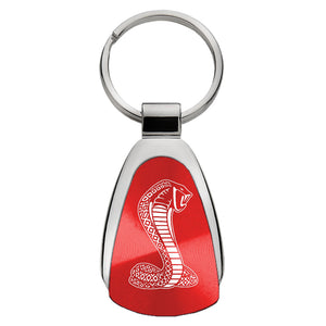 Ford Mustang Shelby Cobra Keychain & Keyring - Red Teardrop