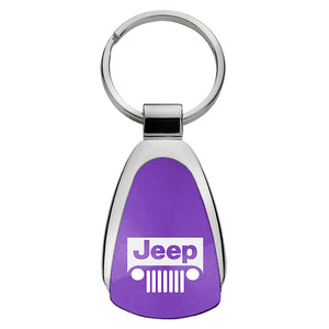 Jeep Grill Keychain & Keyring - Purple Teardrop