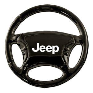 Jeep Keychain & Keyring - Black Steering Wheel