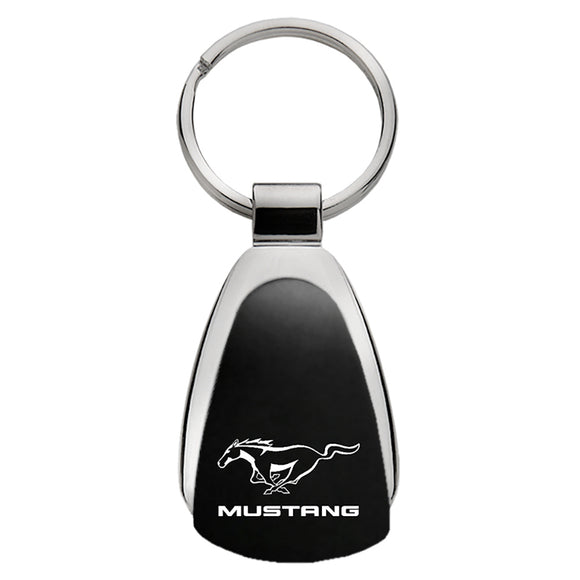Ford Mustang Keychain & Keyring - Black Teardrop