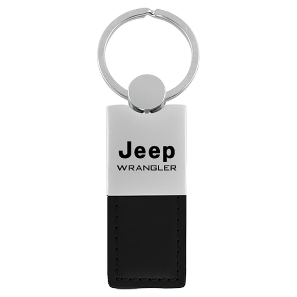 Jeep Wrangler Keychain & Keyring - Duo Premium Black Leather