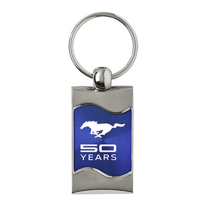 Ford Mustang 50 Years Keychain & Keyring - Blue Wave