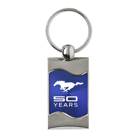 Ford Mustang 50 Years Keychain & Keyring - Blue Wave