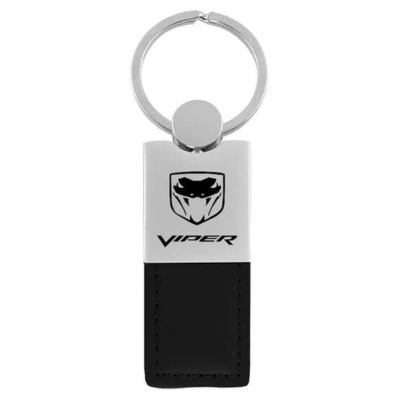 Dodge Viper Keychain & Keyring - Duo Premium Black Leather