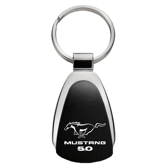 Ford Mustang 5.0 Keychain & Keyring - Black Teardrop