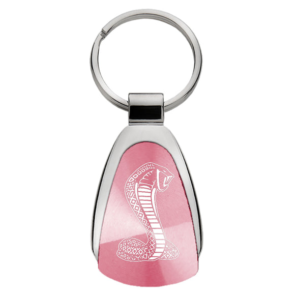 Ford Mustang Shelby Cobra Keychain & Keyring - Pink Teardrop