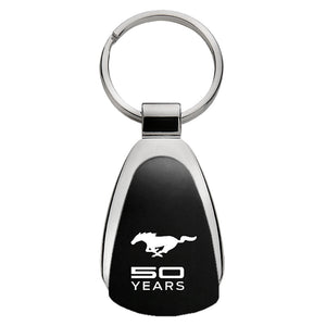 Ford Mustang 50 Years Anniversary Keychain & Keyring - Black Teardrop