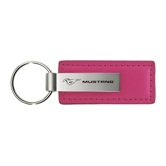 Ford Mustang Keychain & Keyring - Pink Premium Leather