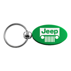 Jeep Grill Keychain & Keyring - Green Oval