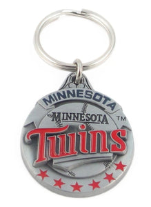 Pewter MLB Team Logo Key Ring - Minnesota Twins