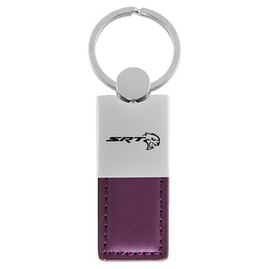 Dodge SRTH Hellcat Keychain & Keyring - Duo Premium Purple Leather