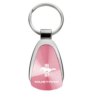 Ford Mustang Tri-Bar Keychain & Keyring - Pink Teardrop
