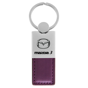 Mazda 3 Keychain & Keyring - Duo Premium Purple Leather