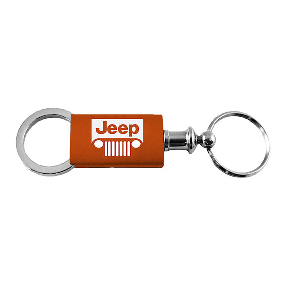 Jeep Grill Keychain & Keyring - Orange Valet