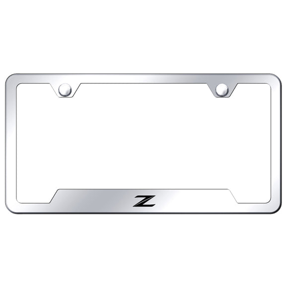 Nissan Z (New) License Plate Frame - Laser Etched Cut-Out Frame - Stainless Steel