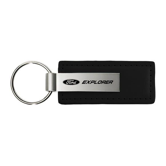 Ford Explorer Keychain & Keyring - Premium Black Leather