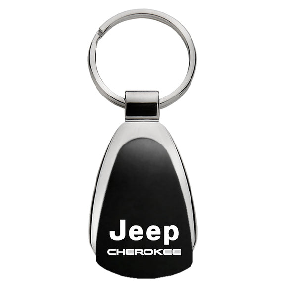 Jeep Cherokee Keychain & Keyring - Black Teardrop