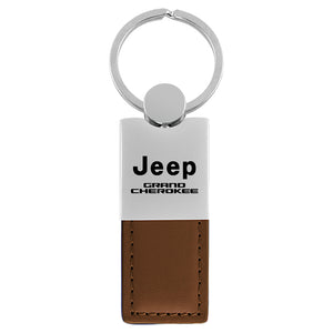Jeep Grand Cherokee Keychain & Keyring - Duo Premium Brown Leather
