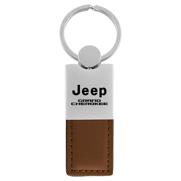 Jeep Grand Cherokee Keychain & Keyring - Duo Premium Brown Leather