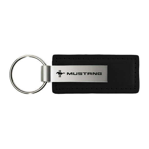 Ford Mustang Tri-Bar Keychain & Keyring - Premium Leather