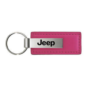 Jeep Keychain & Keyring - Pink Premium Leather