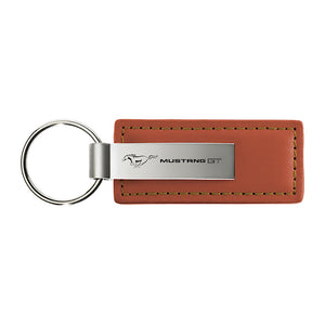 Ford Mustang GT Keychain & Keyring - Brown Premium Leather