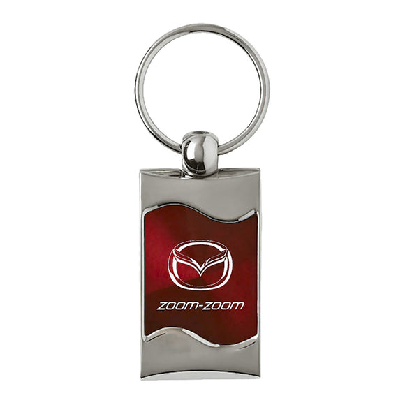 Mazda Zoom Zoom Keychain & Keyring - Burgundy Wave